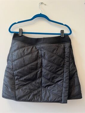 Prana Black Quilted A-Line Skirt with Ribbed Waist